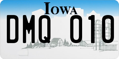 IA license plate DMQ010