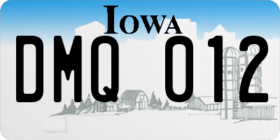 IA license plate DMQ012
