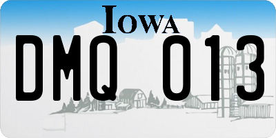 IA license plate DMQ013
