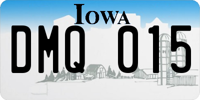 IA license plate DMQ015