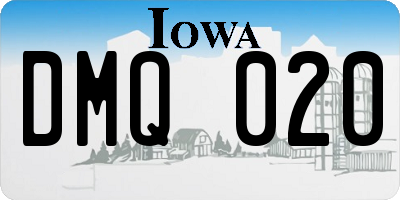 IA license plate DMQ020