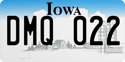 IA license plate DMQ022