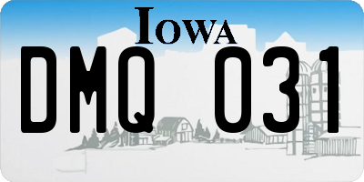 IA license plate DMQ031
