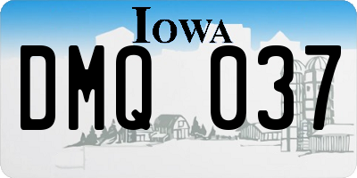 IA license plate DMQ037