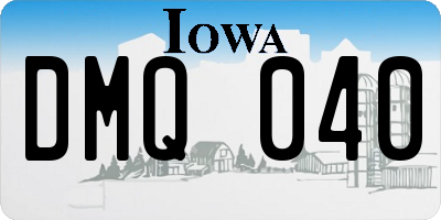 IA license plate DMQ040