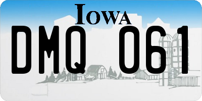 IA license plate DMQ061