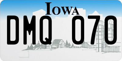 IA license plate DMQ070
