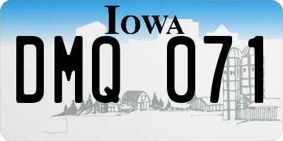 IA license plate DMQ071