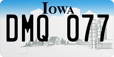 IA license plate DMQ077