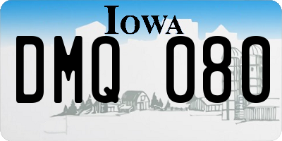IA license plate DMQ080
