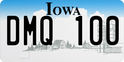 IA license plate DMQ100