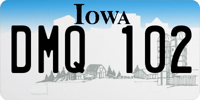 IA license plate DMQ102