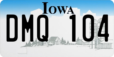 IA license plate DMQ104