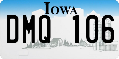 IA license plate DMQ106