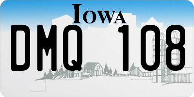 IA license plate DMQ108