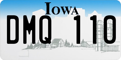 IA license plate DMQ110