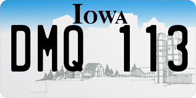 IA license plate DMQ113