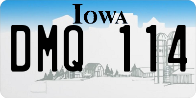 IA license plate DMQ114