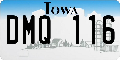 IA license plate DMQ116
