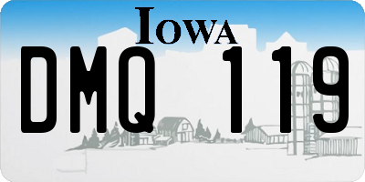 IA license plate DMQ119