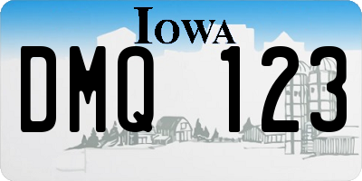 IA license plate DMQ123