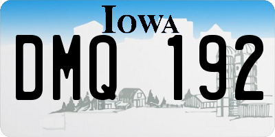 IA license plate DMQ192