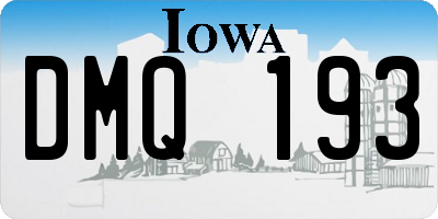 IA license plate DMQ193