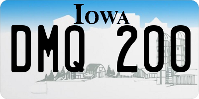 IA license plate DMQ200