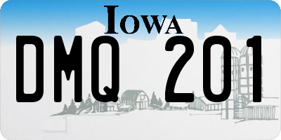 IA license plate DMQ201
