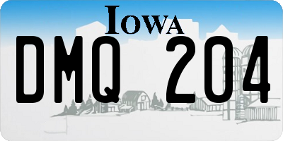 IA license plate DMQ204