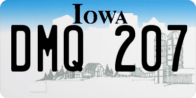 IA license plate DMQ207