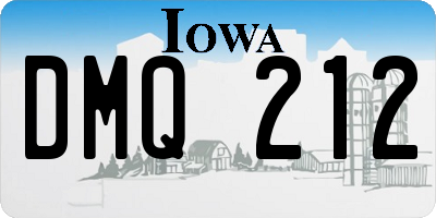 IA license plate DMQ212