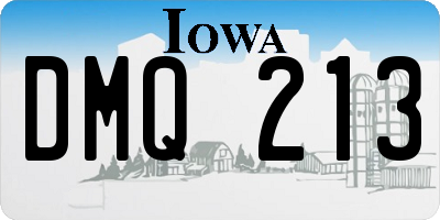 IA license plate DMQ213