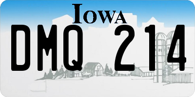 IA license plate DMQ214