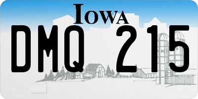 IA license plate DMQ215
