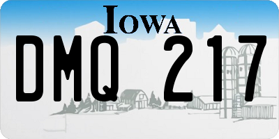 IA license plate DMQ217