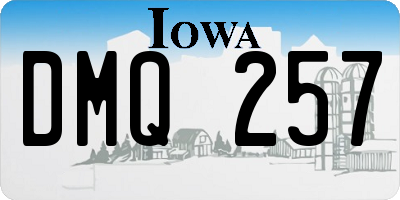IA license plate DMQ257