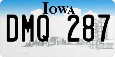 IA license plate DMQ287