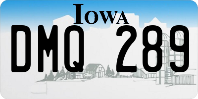 IA license plate DMQ289