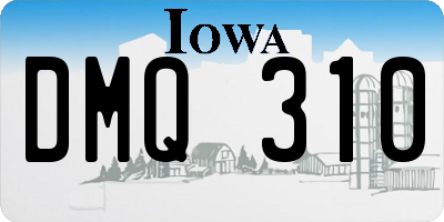 IA license plate DMQ310