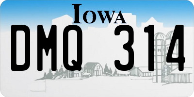 IA license plate DMQ314