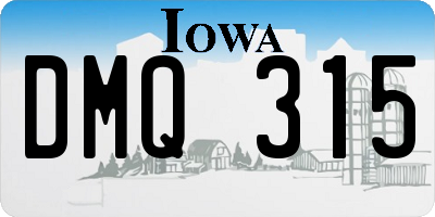 IA license plate DMQ315