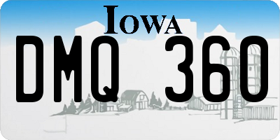 IA license plate DMQ360