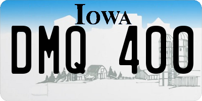 IA license plate DMQ400