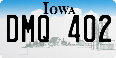 IA license plate DMQ402
