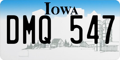 IA license plate DMQ547