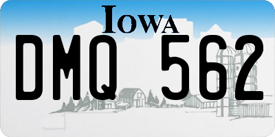IA license plate DMQ562