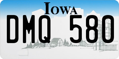 IA license plate DMQ580