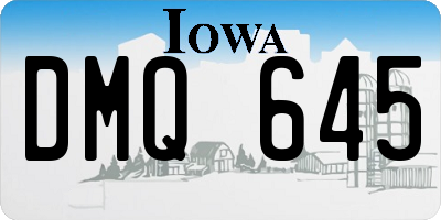 IA license plate DMQ645