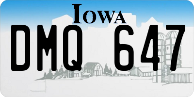 IA license plate DMQ647